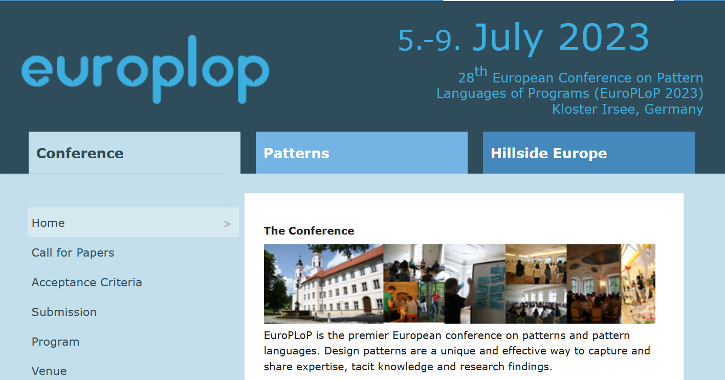Returning to EuroPLoP — Topics: API Refactoring and Pattern Visualization